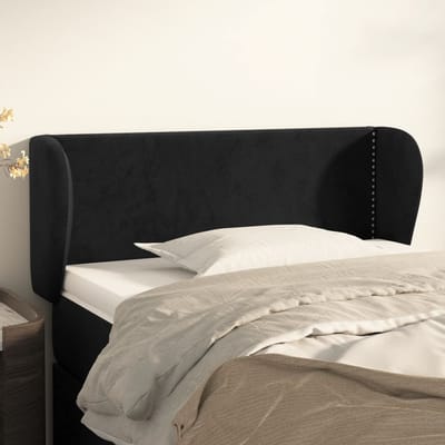 vidaXL - Hoofdbord - met - randen - 103x23x78/88 - cm - fluweel - zwart