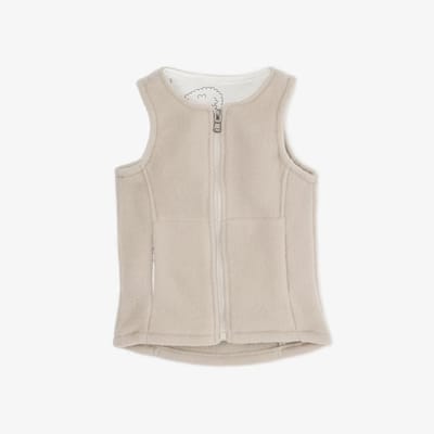 WOLLIES Amsterdam - Wollen Kinder Vest - Merino Wol - Maat 98-110 - Amandel