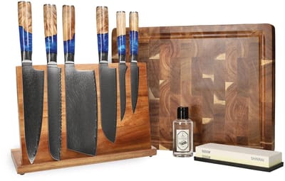 Shinrai Knives - Epoxy Sapphire Mega Bundel - All you need - Vleesmes - Hakmes - Koksmes