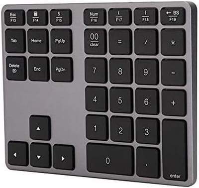 Draadloos Numeriek Toetsenbord 35 Toetsen Bluetooth 5.0 - Oplaadbaar Ultradun Aluminium voor Laptop en PC - Zilver