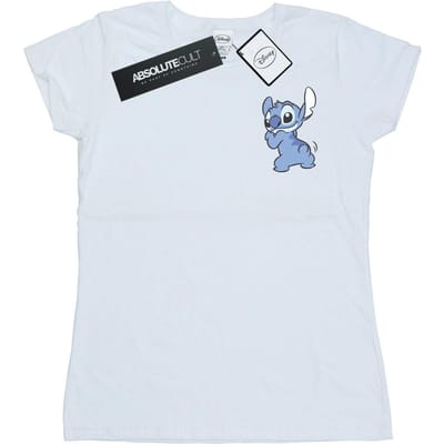Disney Dames/Dames Lilo And Stitch Rugzijde Borstprint Katoenen T-Shirt (Wit)