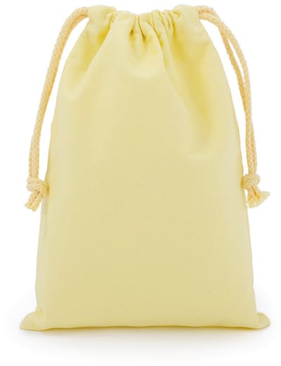 Set van 10 draagtassen, 7 x 10 cm, katoenen cadeauzakjes met trekkoord, geschikt voor verjaardagen, huwelijksgeschenken en sieraden.（Pale Yellow）