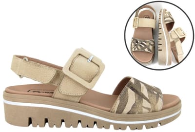 Stravers - Comfortabele Beige Sandalen Maat 43 Uitneembaar Voetbed Grote Maten Sandalen