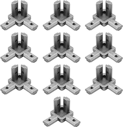 Dailygoods- Hoekverbinder 10 Stuks - Aluminium Profiel - Massieve Hoekbeugel - Roestvrij Stalen Schroeven - Corrosiebescherming - 20x20 mm
