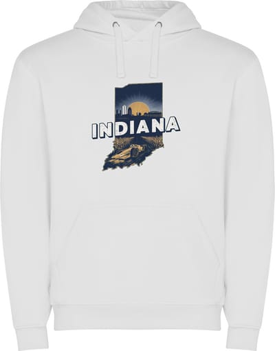 Witte Wanna have hoodie voor de echter Amerika / Verenigde Staten liefhebber, de Amerikaanse staat Indiana Print Full Color Color merk Roly maat M