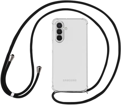 Schokbestendig Transparant Hoesje met Koord Geschikt voor Samsung Galaxy A17 | Shockproof Back Cover met Ketting | Flexibel TPU | Doorzichtig