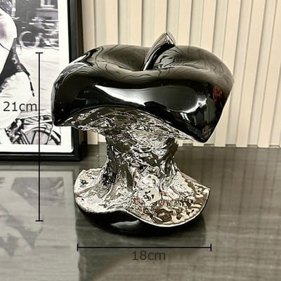 Een Aangevreten Appel Kunstwerken Verzilverd Fruit Beeldje Bureau Decoratie Ornamenten Keramische Ambachten Sculptuur Kamer Esthetische Decor