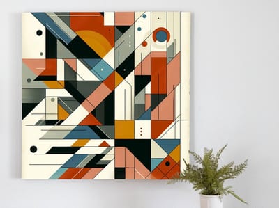 Modern picasso schilderij | Abstracte meesterwerk: een eigentijdse interpretatie van kleur en vorm | Kunst - 40x40 centimeter op Dibond | Foto op Dibond