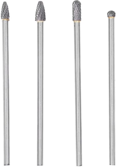 Roterende Braam Set - Metaalvijlen - Detailbewerking - Hoge Hardheid Wolfraamstaal - 4 Stuks - Zilver