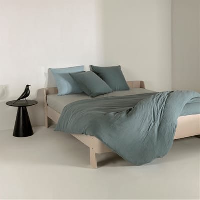 Casilin - Strijkvrij Dekbedovertrek Mousseline - 140x220 - Inclusief Bijhorende Kussensloop - 1 Persoons - 100% Tetra Katoen - Petrol Blauw