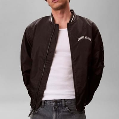 Calvin Klein Long Sleeve Unfilled Nylon Track Jacket Black Maat: M | Bomberjacks Outlet | Heren | Zwart