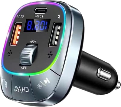 Draadloze Autotransmitter - FM Zender Auto - Muziek Streamen Auto - Dubbele Oplaadpoorten - 20 x 5 x 5 cm