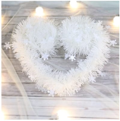 Allecto - Kerstslinger - Sneeuwvlokken - Pluizige decoratie - 2 x 2 m - Winterse sfeer - Perfect voor kerstfeest - Elegante uitstraling