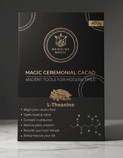 Medicine Magic – Ceremoniële Cacao met L-Theanine – Cacao Pasta 400g – 100% Puur – Colombia – Vegan