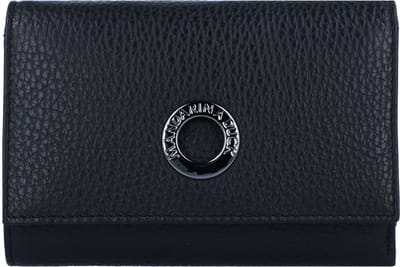 MANDARINA DUCK Portemonnee Mellow Leather Wallet with Flap Black Zwart