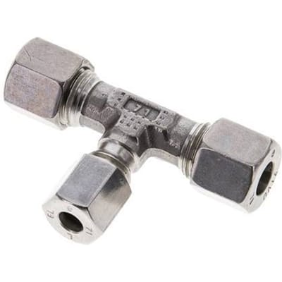 6L & 8L RVS T-stuk Snijringkoppeling 315bar ISO 8434-1