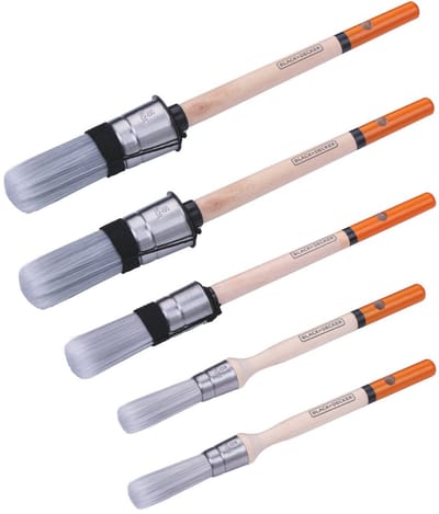BLACK+DECKER Ronde Kwasten Set - 5-delige Verfkwasten Set