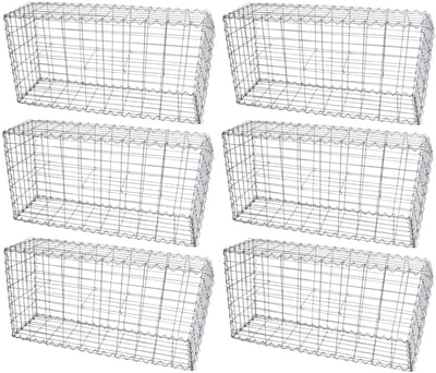 Schanskorf muur - set van 6 - 100x30x50 cm