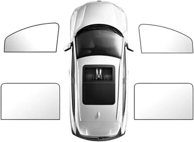 Magnetisch Auto Zonnescherm | Zilver Verduisterend Rolgordijn Voor Zijramen | UV-Bescherming En Privacy | Universeel Voor Auto En SUV | Geschikt Voor Baby's Kinderen Huisdieren En Volwassenen | Eenvoudig Te Bevestigen En Te Verstellen | Cyslmuk®