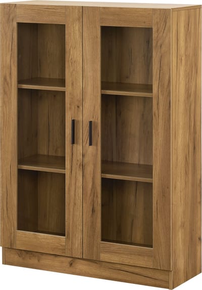 Vitrinekast Sorø 115x80x31 cm eikenkleurig