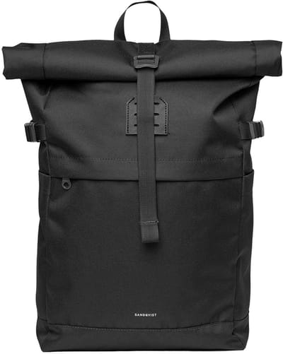 Sandqvist Icon Rolltop - Rugzak M 14 60 cm (black/ black with black leather)