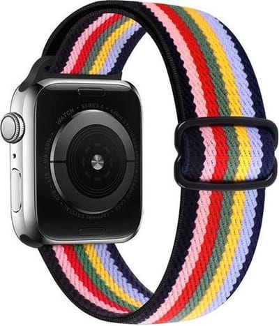By Qubix - Geschikt voor Apple Watch bandje - Solo Loop Nylon bandje - Multicolor - Geschikt voor Apple Watch 44mm / 45mm / 46mm / 49mm (Ultra 1,2 en 3) - nylon - bandje iWatch
