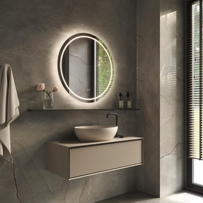 HIPP Design Phantom Ronde LED spiegel - 60 cm - Directe en Indirecte LED Verlichting - Spiegelverwarming - Kleurenwissel - Touch Dimmer