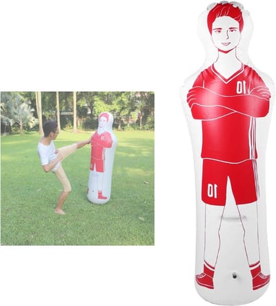 Opblaasbare Voetbaltrainingsdummy Tumbler 40 X 160 Cm - Lager van 22046 Pond - Gemakkelijk Te Transporteren - Voetbaltraining Basketbaltraining Boksen