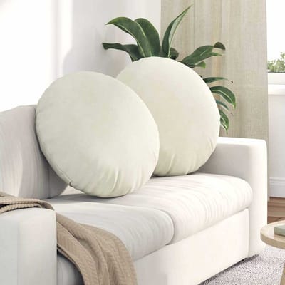 vidaXL - Zitkussens - 2 - st - Fluweel - Crème - Ø - 80 - x - 29 - cm