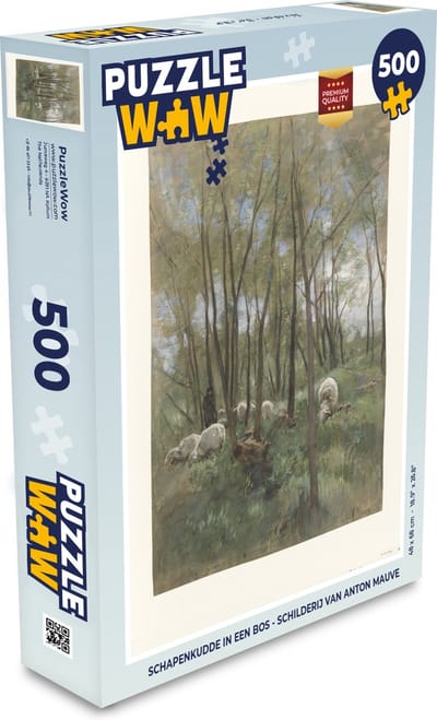 Puzzel Schapenkudde in een bos - Schilderij van Anton Mauve - Legpuzzel - Puzzel 500 stukjes