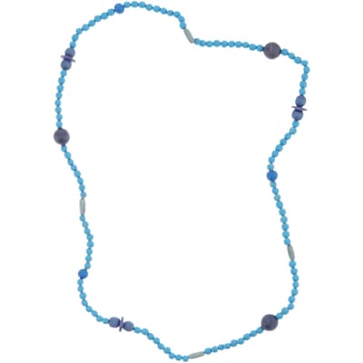 Behave – Ketting – Houten kralen – Blauw – 90 cm – Boho Chic