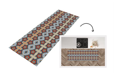 Keukenloper - Loper keuken - Patroon - Afrika - Vormen - 150x50 cm - Keukenloper vinyl