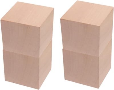 Houten Bouwblokken - Educatieve Kubussen - Wiskunde Leren - Uniek Ontwerp - 5x5x5 CM - Khaki
