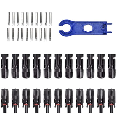 Zonnepaneel Connectoren - MC4 Adapter Kit - Zonne-energie Installeren - Waterdicht Ontwerp - 11 x 9 x 4 cm - Zwart