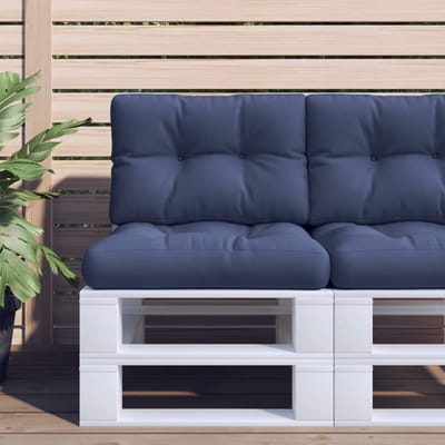 vidaXL - Palletkussens - 2 - st - stof - marineblauw