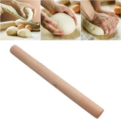 Stevige houten deegroller van 21 cm, lichtgewicht en draagbaar voor het uitrollen van fondant en deeg, ideaal voor bakken