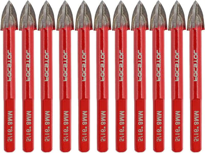 Tegelboor Set - Boorbits Hardmetaal - Boren Keramiek - Kruiskop Stabiliteit - 8mm 10 stuks - Grijs