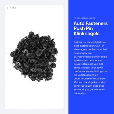 Dailygoods- Klinknagels 100 stuks - Klinknagels voor leer - Holnieten - Bumperbevestigingsset - Autohouder - Bevestigingsmiddel Remover - Bumperclips