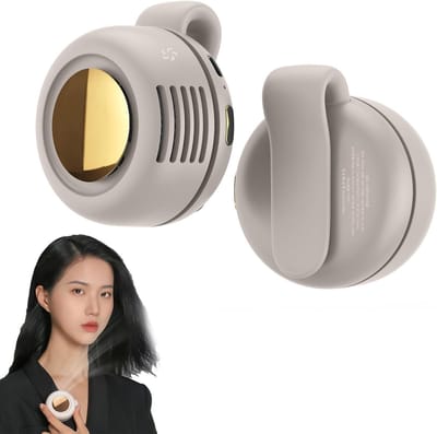 1 mini-ventilator voor op de taille - Draagbare stille mini ventilator zonder bladen - Draagbare clipventilator - Mini handventilator met 3 snelheden - USB oplaadbare heupventilator - 7.4*6.5*5 cm