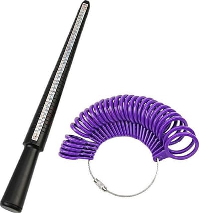 ***Ringmeter - Vinger Meter - Ring Opmeter - Ring Diameter – Ringmaat - Ringvinger - Ring Trouwring Maatvoering - Zwart kunststof - van Heble® ***