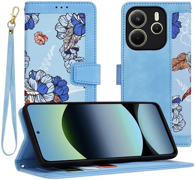 Hoesje geschikt voor Xiaomi Redmi Note 14 4G 163.2mm - Techsuit FlipCraft Book Wallet Case met koord - Vibrant Blue
