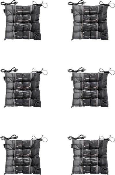 Madison - Zitkussen - Universeel - 6 st - 46x46cm - Lines Grey - Grijs