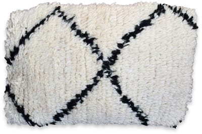Fluffy kussen (Beni Ourain) - Handgemaakt en uniek - 100% wol - 40x30 cm