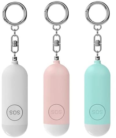 Persoonlijk alarm sleutelhanger voor zelfverdediging met LED-licht - 130 dB veiligheidssirene voor vrouwen, kinderen en ouderen