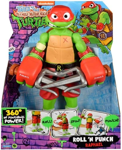 Playmates speelgoed TALES OF THE TMNT GIANT ROLL N PUNCH - RAPHAEL actiefiguur.