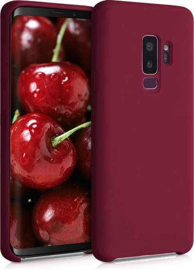 kwmobile telefoonhoesje geschikt voor Samsung Galaxy S9 Plus - Hoesje met siliconen coating - Smartphone case in rabarber rood