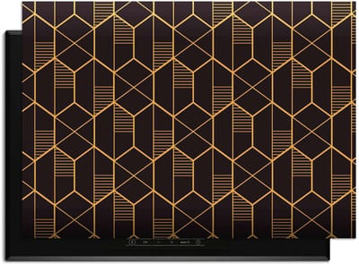 KitchenArt - Golden Prism – Inductie Beschermer - 83x51.5 cm - Kookplaat Beschermer - Luxe Afdekplaat Inductieplaat - Anti-slip & Oprolbaar - Beschermmat Inductiekookplaat
