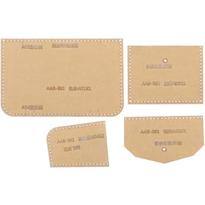 4 Pièces Modèle de Portefeuille en Acrylique DIY Artisanat du Cuir Porte-Monnaie Zippé Sac à Cartes Outils de Fabrication beige