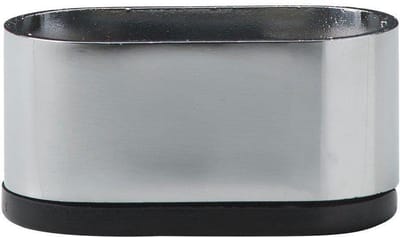 FLE - Stalen meubelpoot chroom ovaal 6 bij 3 cm en hoogte 3 cm (koker 3 x 6 cm)
