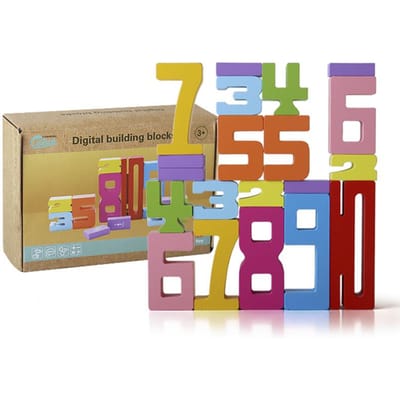 DOE-HET-ZELF Houten Digitale Blokken Verbeelding Puzzels Stapelen Speelgoed Vroeg Onderwijs Montessori Speelgoed Ideaal Voor Kinderen Kinderen
